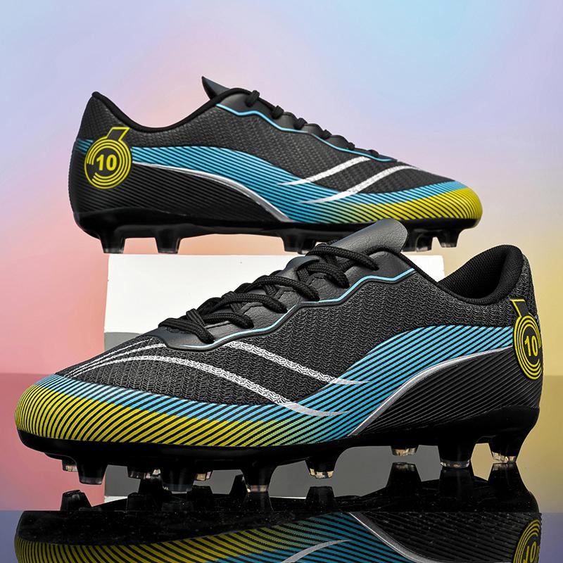 Men's Soccer Shoes TF/FG Non-Slip Turf Soccer Cleats Train Shoes Breathable Simple Design Sneakers Casual Lace Up Football Boots