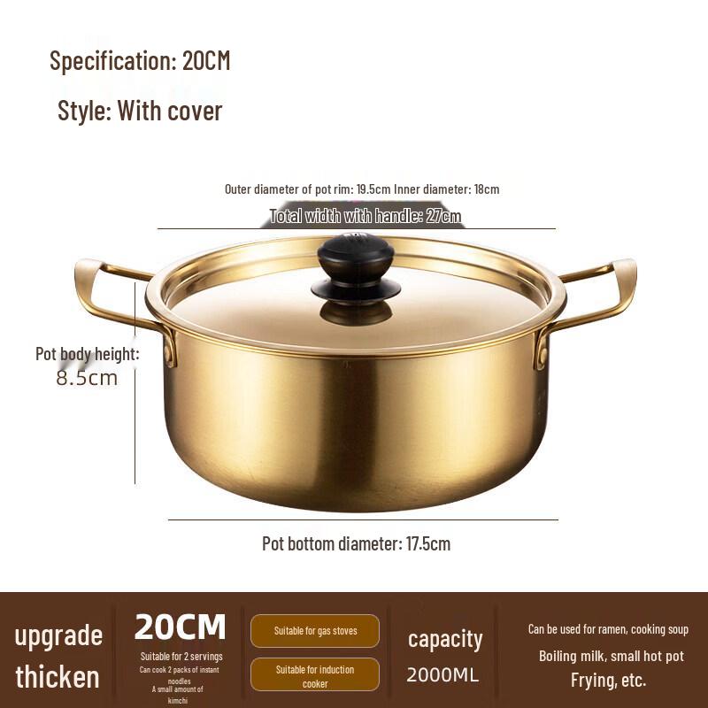Qiwei Stainless Steel Single-Serve Instant Noodle Pot