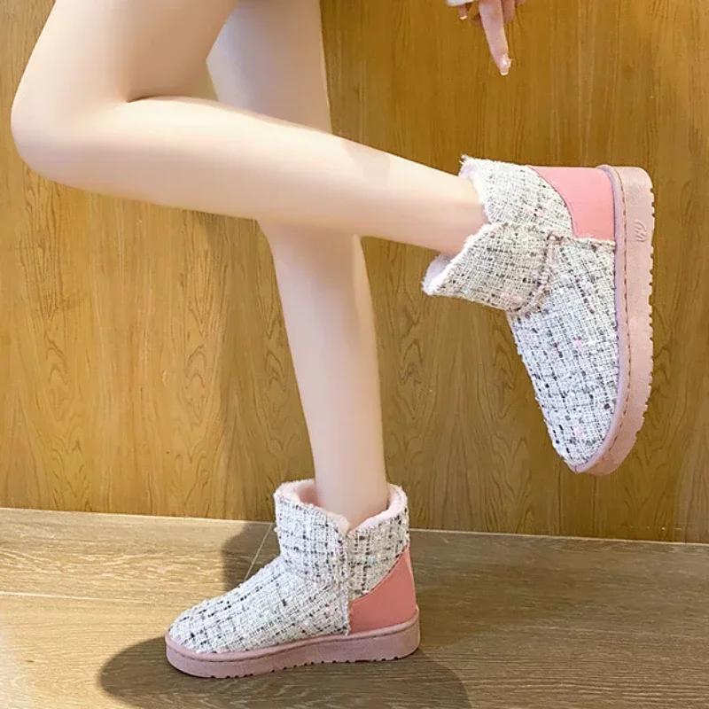 Fashion Booties Shoes for Women Padded Elegant With Low Heels Womens Ankle Snow Boots Fashion 2024 Plus Warm Large Size Comfrtable Hot