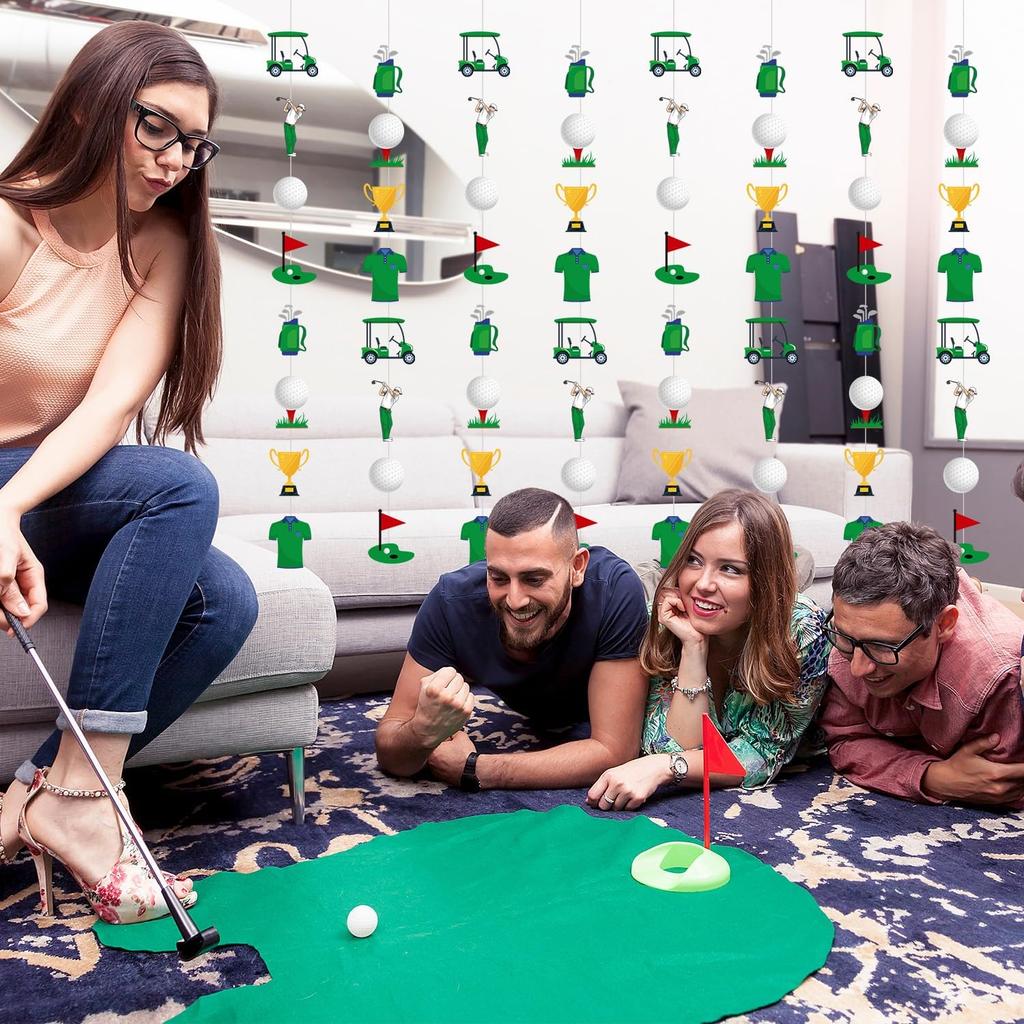 Golf Party Decorations - 8PCS Golf Themed Cart Hanging Garland Birthday Decoration Golf Decor for Sports Themed Supplies for Boys Men