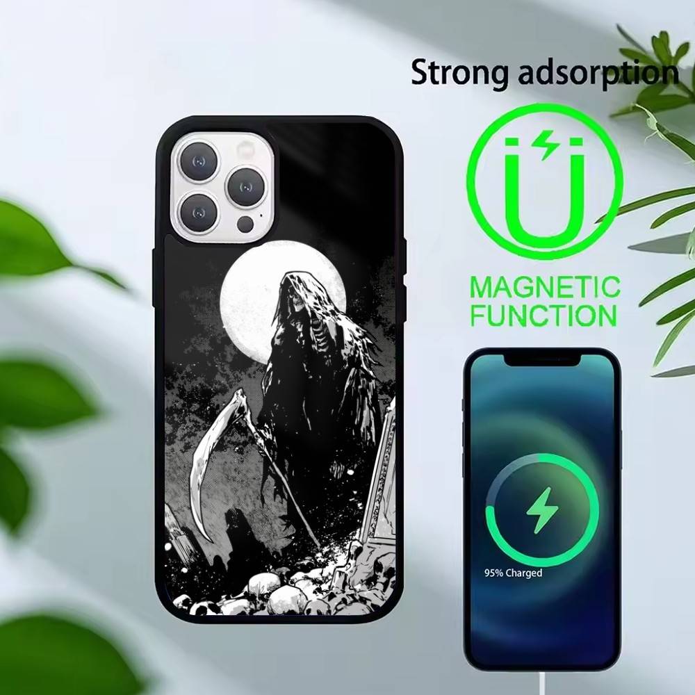 G-Grim Reaper Phone Case For iPhone17,16,15,14,13 Plus,Pro Max Magnetic For Magsafe Wireless Charging