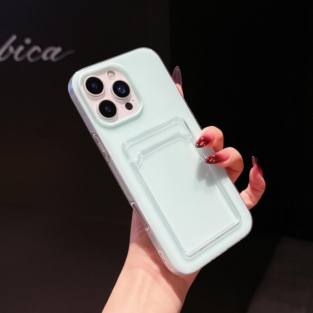 IPhone 16 15 13 12 11 17 Pro Max 14 Plus 17 Air TPU+PC Shockproof Card Slots Bumper Cover Candy Color Wallet Phone Cases