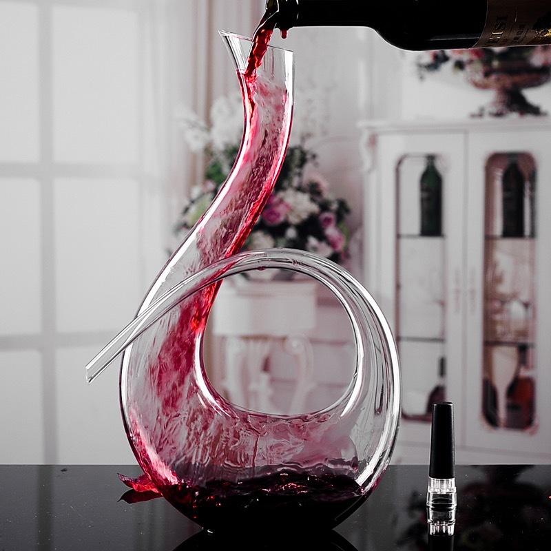 European style light luxury U-shaped swan red wine decanter home crystal glass wine decanter bottle wine pot