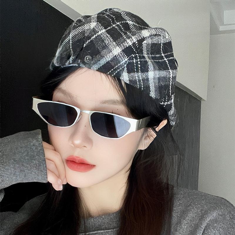 Vintage Fashion Metal Small Frame Cat Eye Sunglasses Women For Men Sun Glasses Punk Luxury Brand Designer Hip Hop Eyeglasses