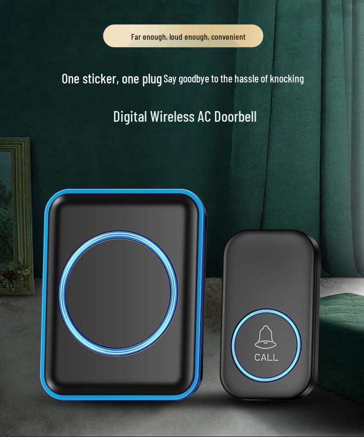 Ultra-Long Distance Smart Wireless Doorbell with Remote Control and Chime for Home and Elderly Entry