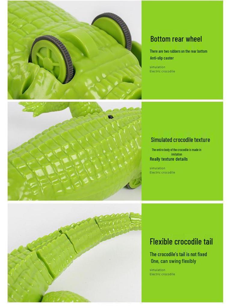 Luminous Infrared Remote-Control Electric Crawling Crocodile: Educational Kids' Toy and Simulation Animal