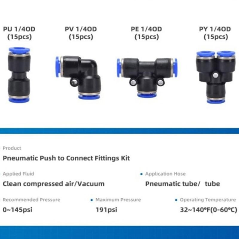 Pack of 60 Fast Release Air Hose Connectors, Time Savings Rubber Sealing Joints Suitable for Enthusiasts & Professional