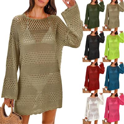 Women's Cover Up Edge Hollow Beach Cover Up Loose Dress