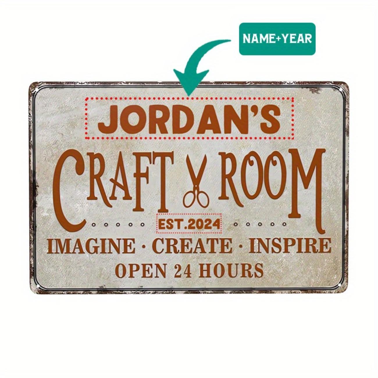 

1pc Aluminum Wall Decor Imagine Create Inspire Sign Craft Room Metal Art белый