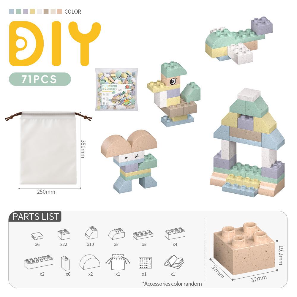 Biteable Large Particle Assembled Building Block Set Baby Early Education Puzzle Building Block Gift Toy
