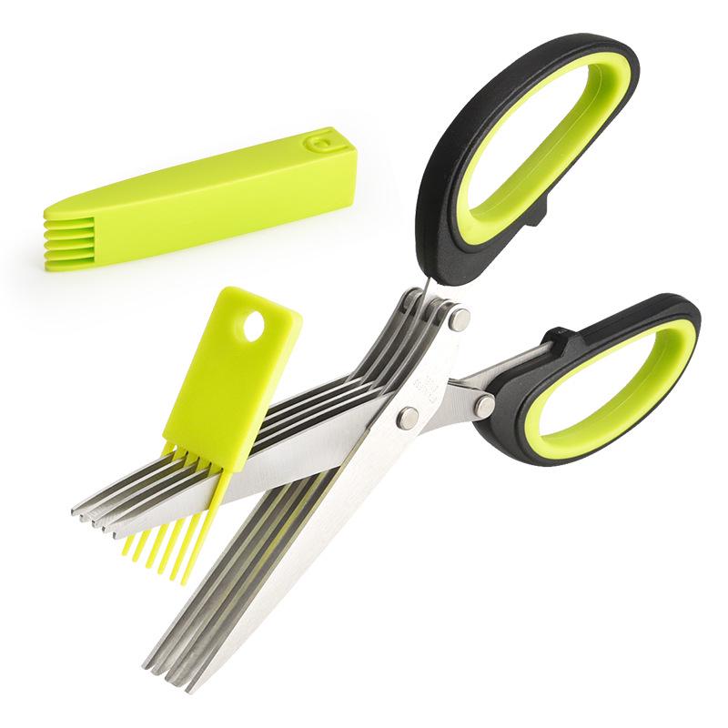 Stainless Steel Five-Layer Herb & Vegetable Scallion Shears