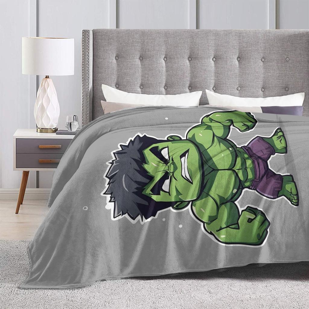 Hulk Cute Cartoon Knitted Blanket  Flannel Throw Blanket Bedding Couch Printed Soft Warm Bedspreads,