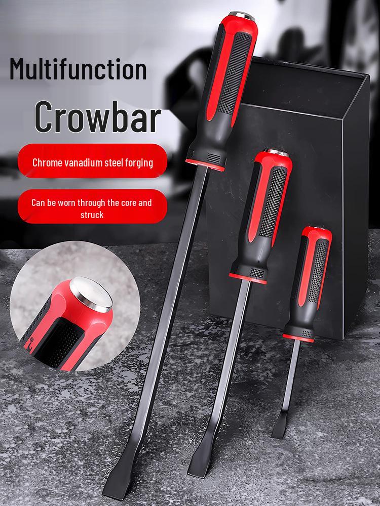 Extra Large Chrome Vanadium Steel Crowbar for Woodworking & Auto Repair - Multi-functional Flathead Pry Bar