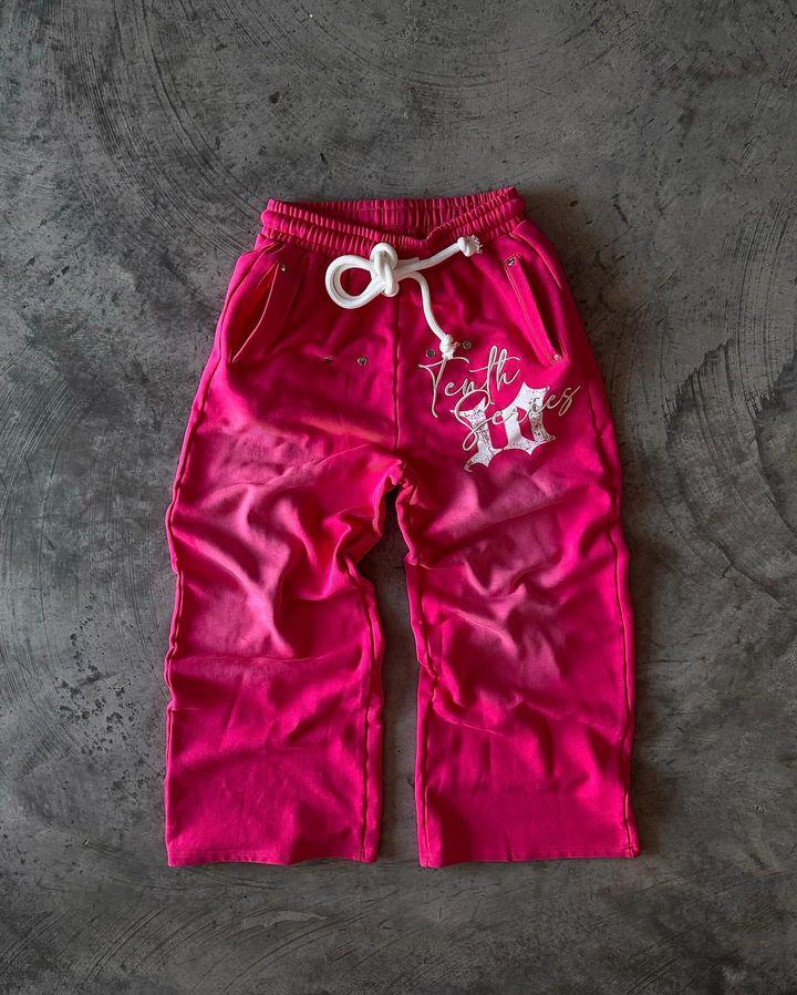 Men's Y2K Letter Embroidered Fleece-Lined Sweatpants