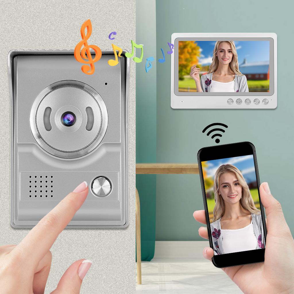 9in Wired to Wifi Video Intercom Doorbell IP55 Waterproof Night Vision Photo Shooting Recording