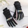 Women's Thick Fleece-Lined Touchscreen Ski Gloves - Non-Slip, Waterproof, Warm for Winter & Outdoor Use