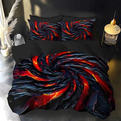 Bedding Set Digital Printed Volcanic Rock Design Theme Soft All-Season Machine Washable for Bedroom Hotel Valentine'S Day Gift