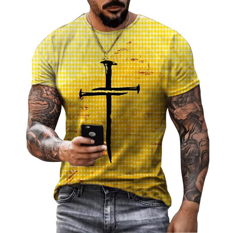 Men's T-shirt 3D Printed Short Sleeved Harajuku Retro Top