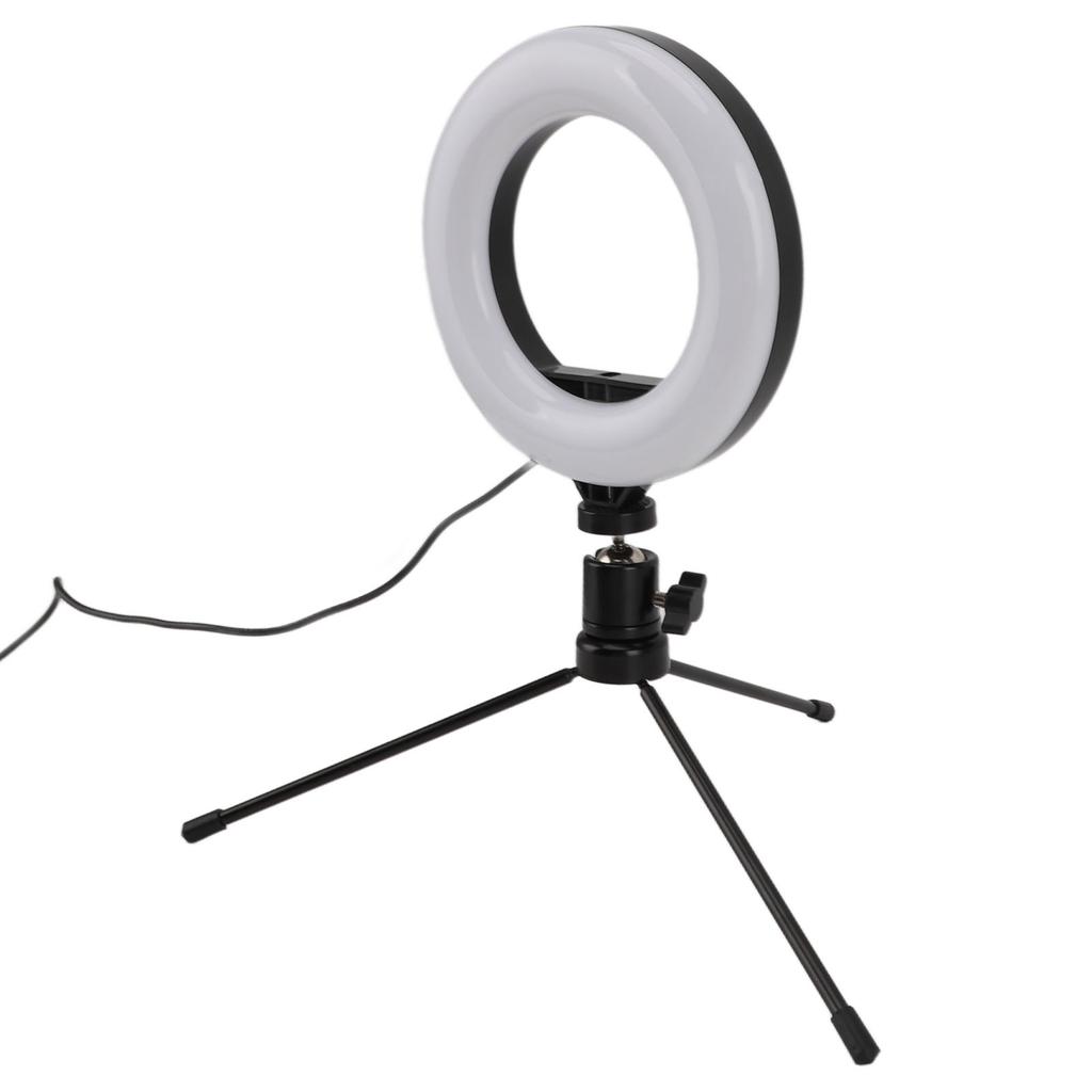 Selfie Ring Light 3 Colors 10 Brightnesses LED Desktop Fill Light with Tripod for Live Streaming Makeup USB 5V