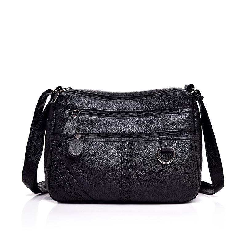 

Mom big bag women s new washed leather soft leather versatile middle-aged and elderly large-capacity multi-layer shoulder crossbody backpack