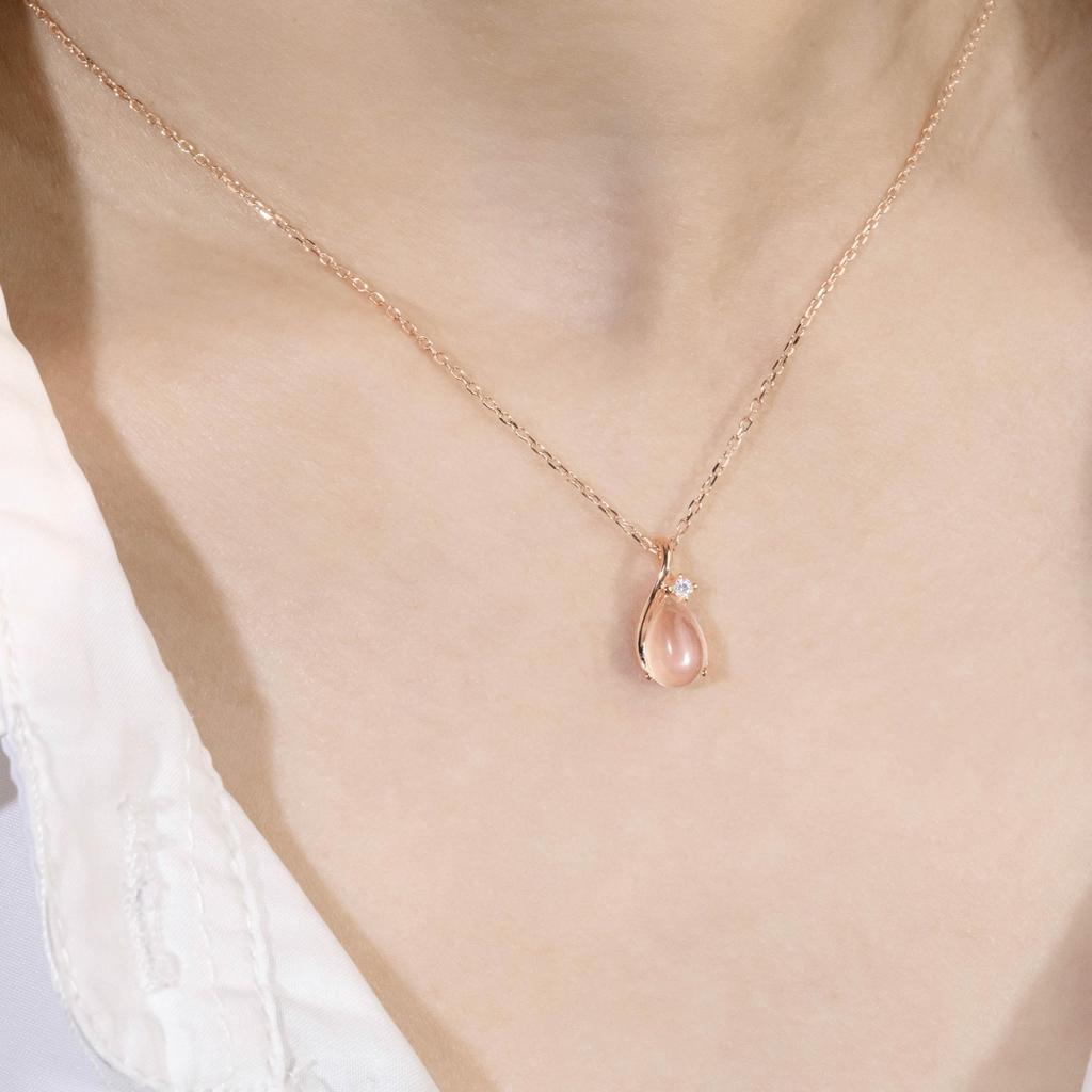 Rosenquarz Halskette für Oktober Geburtsstein Silber Rosa Natürlich Geburtstagsgeschenk für Accessoires für Frauen in ihren 20ern [FH.bird] Frauen, Hypoallergen,