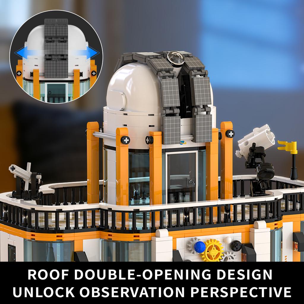 1623Pcs Aerospace Museum Building Blocks, Space Station Observatory Model With Led Light, Stem Educational Toy Gifts For Kids