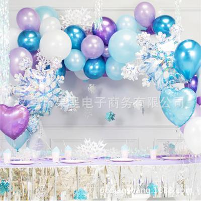 Christmas Venue Arrangement Balloon Set, Christmas Party Balloon Set Decoration, Snowflake Metal Balloon Set