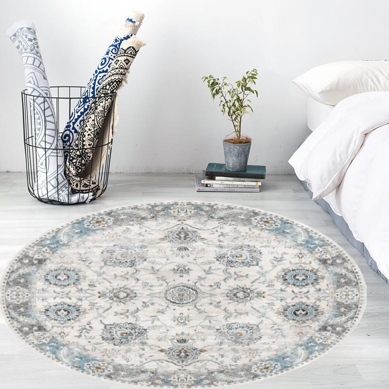 Winter Retro Persian Turkish Ethnic Style Carpet American Splicing Round Living Room Office Folding Floor Mat