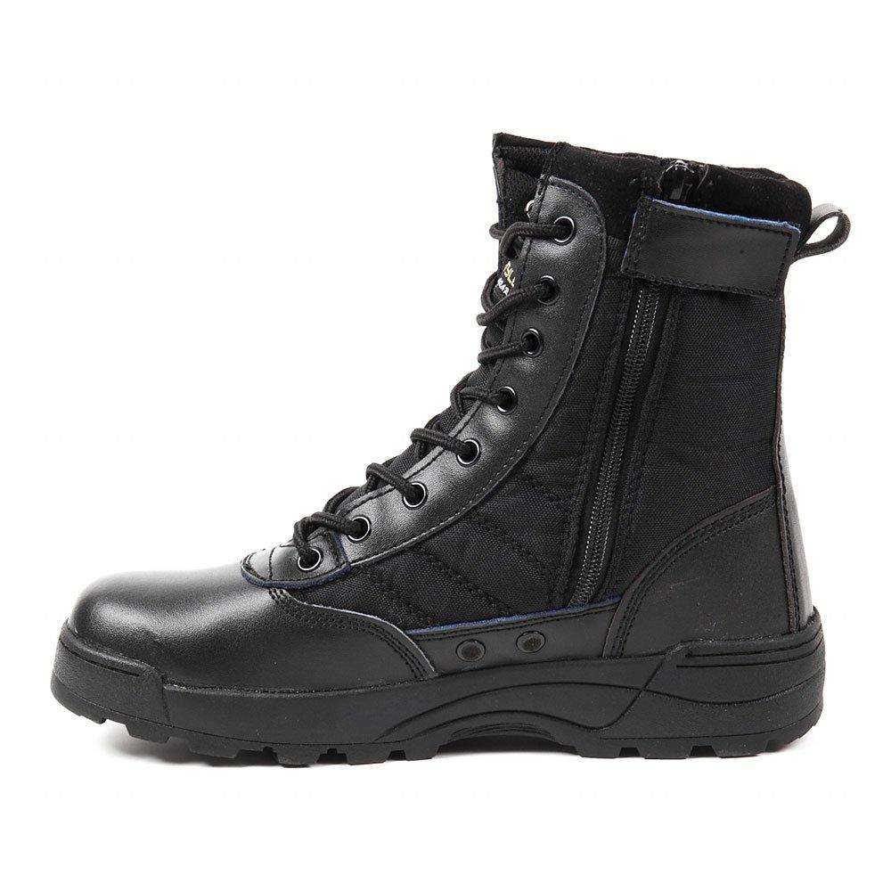 

R-STYLE Military-Style Tactical Boots with YKK Supervision, Third Generation Side Zipper, Suitable for Airsoft and Other Activities (Black, measuremen