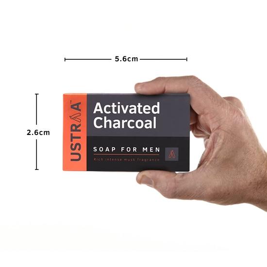 Ustraa Deo Soap For Men With Activated Charcoal, 8 x 100 G (Pack Of 8) | With Activated Charcoal | Rich Intense Musk Fragrance | Powerful fragrance