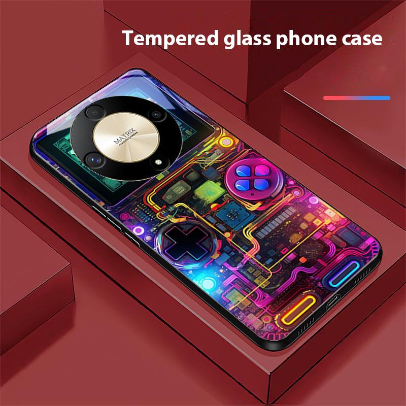 Custodia per telefono in vetro temperato a colori per console di gioco per Honor Magic 6 50 70 90 Lite X7b 200 Pro Nova 10 Nova 5T X6 P30 Pura 70 Ultra