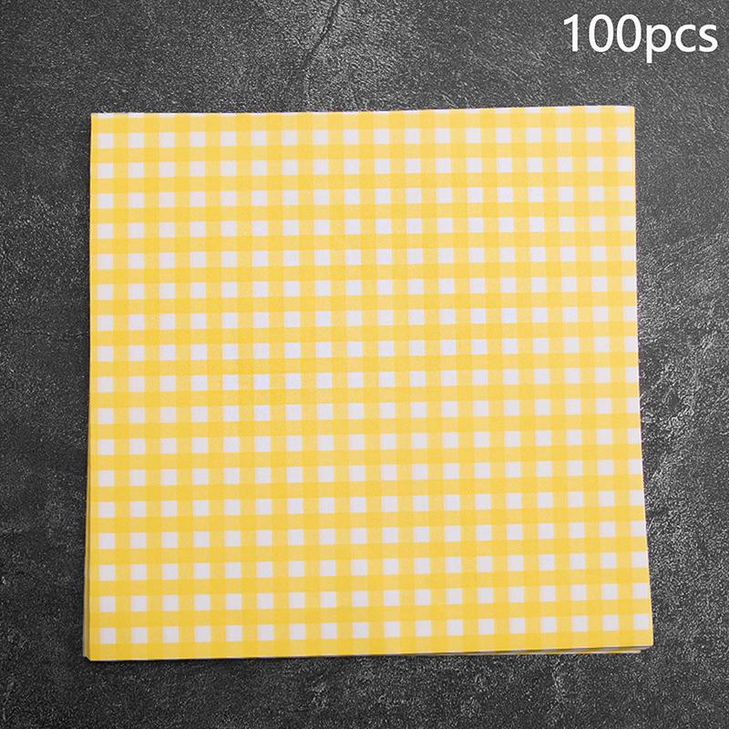 100Pcs Greaseproof Paper Liners Sandwich Wrapping Paper 7 Colors Wax Paper Sheets For Bbq Picnic Festival Party Fast Food