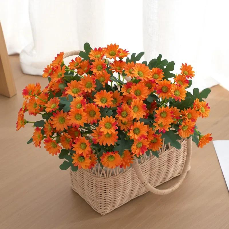 5pcs Artificial Flowers Plants 31cm Sun Flower Colorful Small Daisy Silk Home Garden Decoration Chrysanthemum Wedding DIY Party