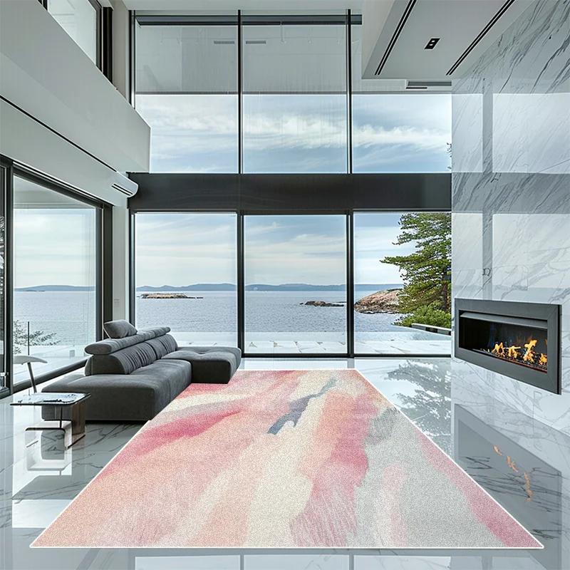 

European Red Plush Carpet Luxury Large Area Rugs Non-slip Washable for Living Room Bedroom Sofa Floor Mats 60*90cm