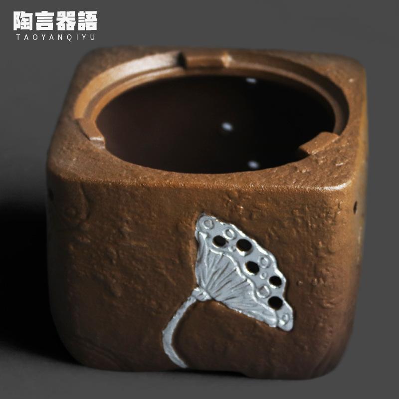 

Rock Yellow Coarse Pottery Square Tea Warmer Holder Alcohol Burner Stove Kettle Stand Baked Milk Jar Carbon Furnace Tableware