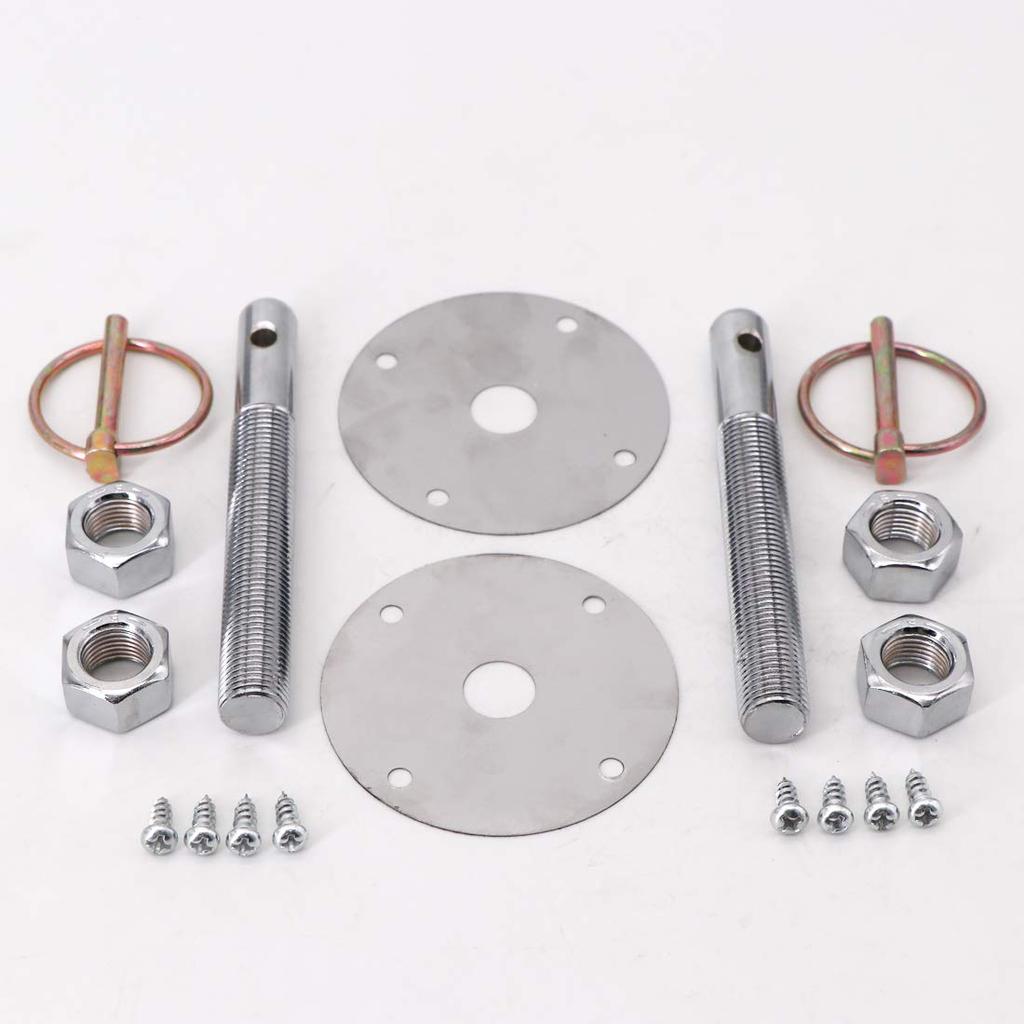 KIPA Stainless Hood Pin Set Chrome Hardware For Chevy Ford Mopar Drag Racing Race Durable # 4056
