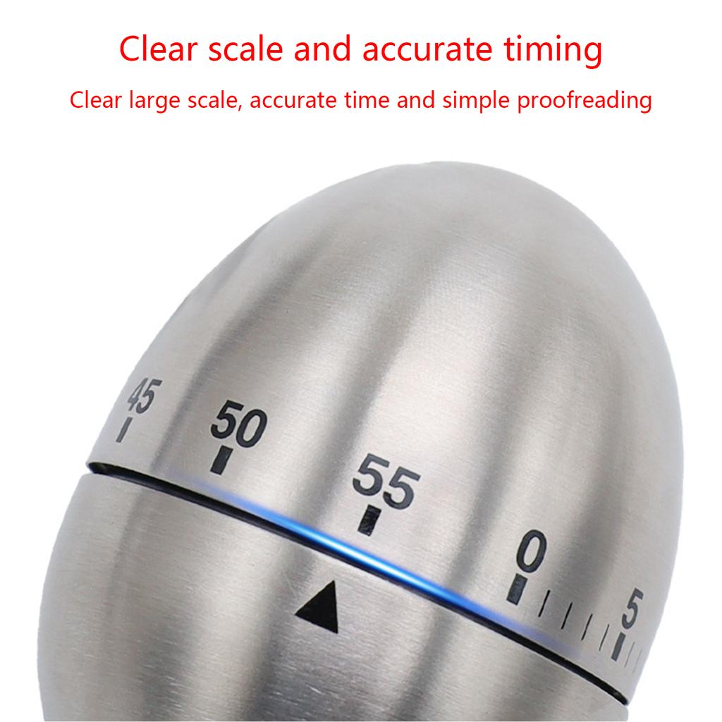 Egg Shape 60 Minutes Timer Metal Easy Operated Kitchen Timer Cooking Baking Helper Kitchen Tool Home Decorations
