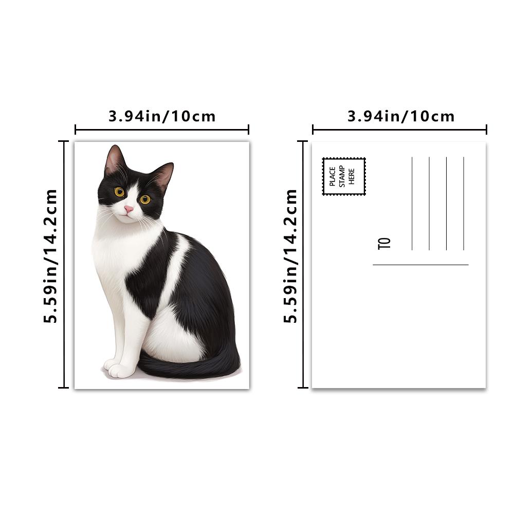 32pcs, Cow Cat Portrait Postcards, Cat Lovers, Room Decoration Stickers, Brochure Material, Souvenirs, Collectibles and Mailing