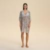 New Summer Beach Blouse Pearl Chiffon Printed Short Robe Pajamas Women's Loungewear ZP1919
