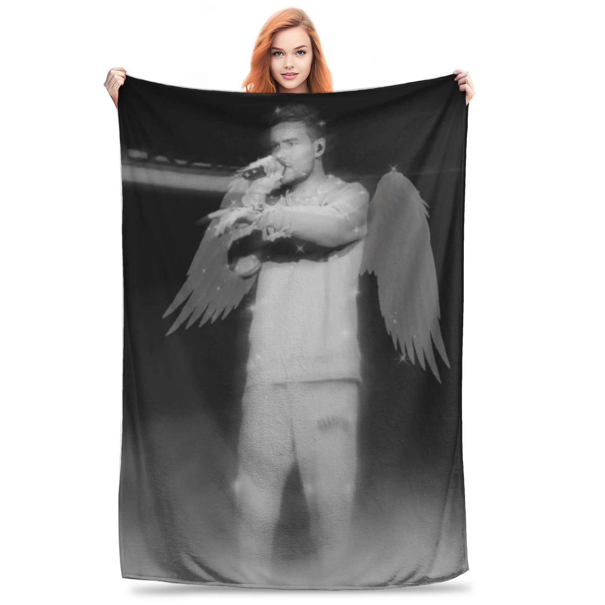 

Flannel Throw Blanket Liam Payne Coral Warm Plush Blankets Soft Bedding for Bed Living room Home Picnic Couch 80x120cm