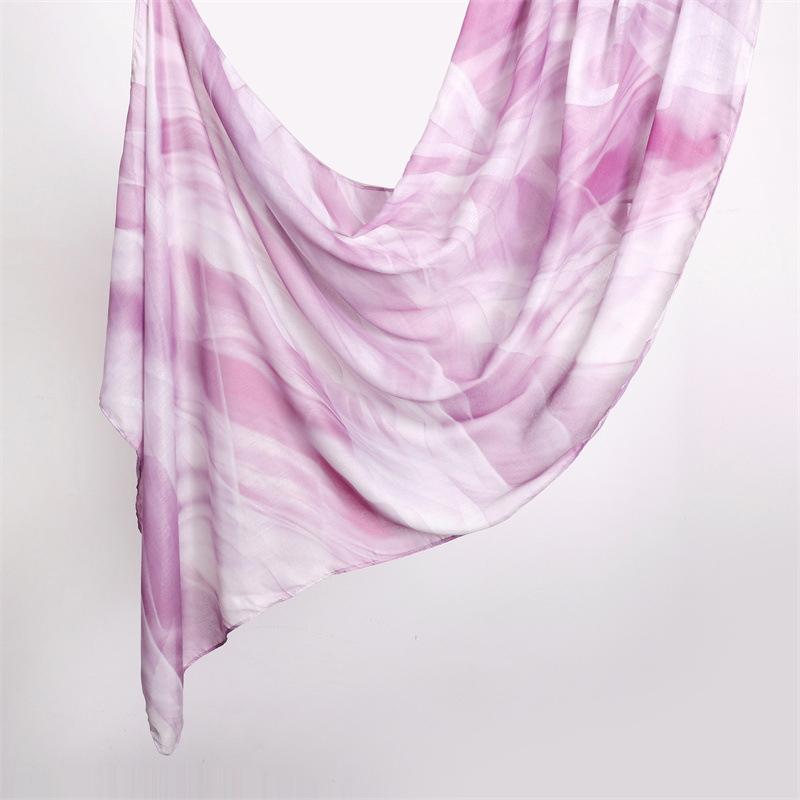 

Акварельные цветочные шарфы с принтом Модальный дышащий хиджаб Легкий мягкий хлопок Тканый модальный Мусульманский женский шаль хиджаб шарф