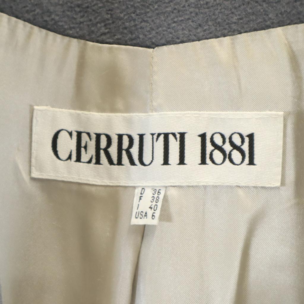 CERRUTI 1881 Schalkragen Zweireihiger Wollmantel 40 Grau Damen Gebraucht