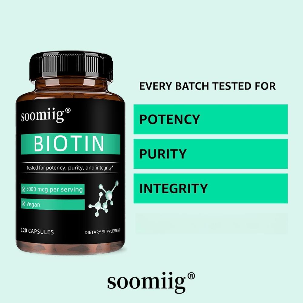 Biotin 5000 mcg, Nahrungsergänzungsmittel, 120 Kapseln pro Flasche