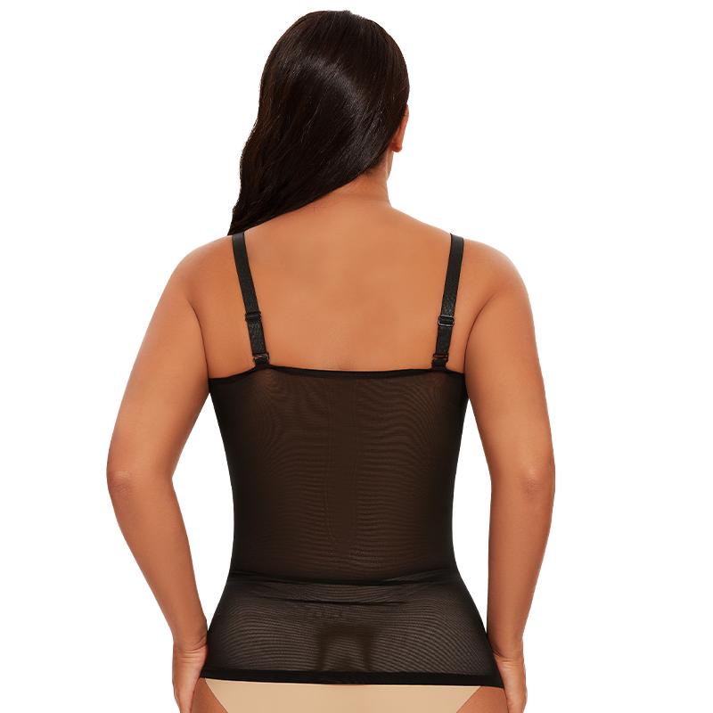 Model pentru corp pentru femei Îmbrăcăminte de modelare pentru controlul burticii Tancuri de compresie Cami Topuri Camisole cu decolteu în V, fără sudură, Transparență în talie