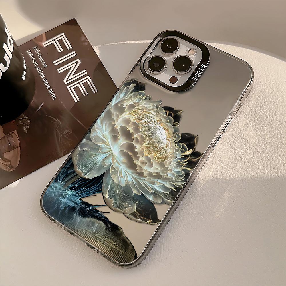 Applicable to iPhone17Pro Max Lotus Bamboo Mobile Phone Case Apple 15/14 Niche 14Pro Advanced 13 Anti-drop