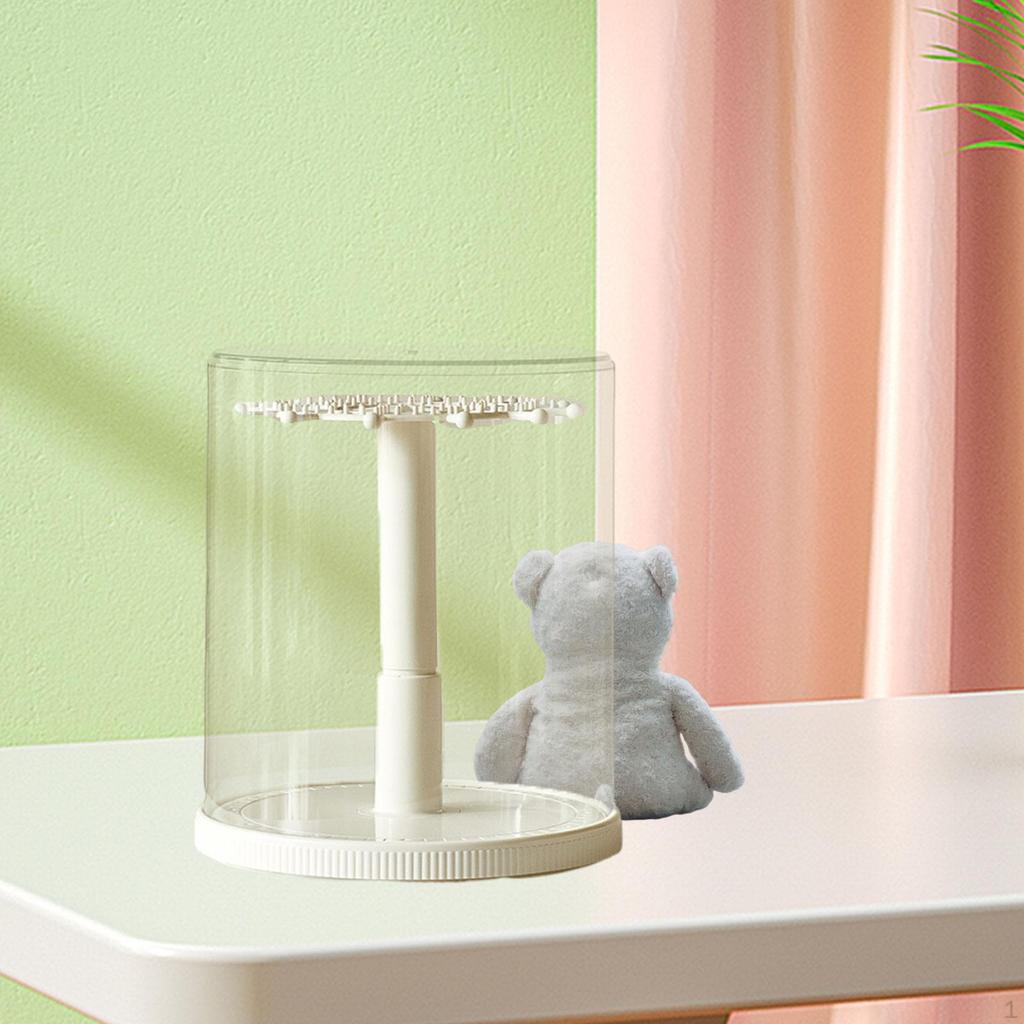 360° Clear Doll Storage Showcase Display Stand 24x28cm for 6.7 inch Toys Keychains
