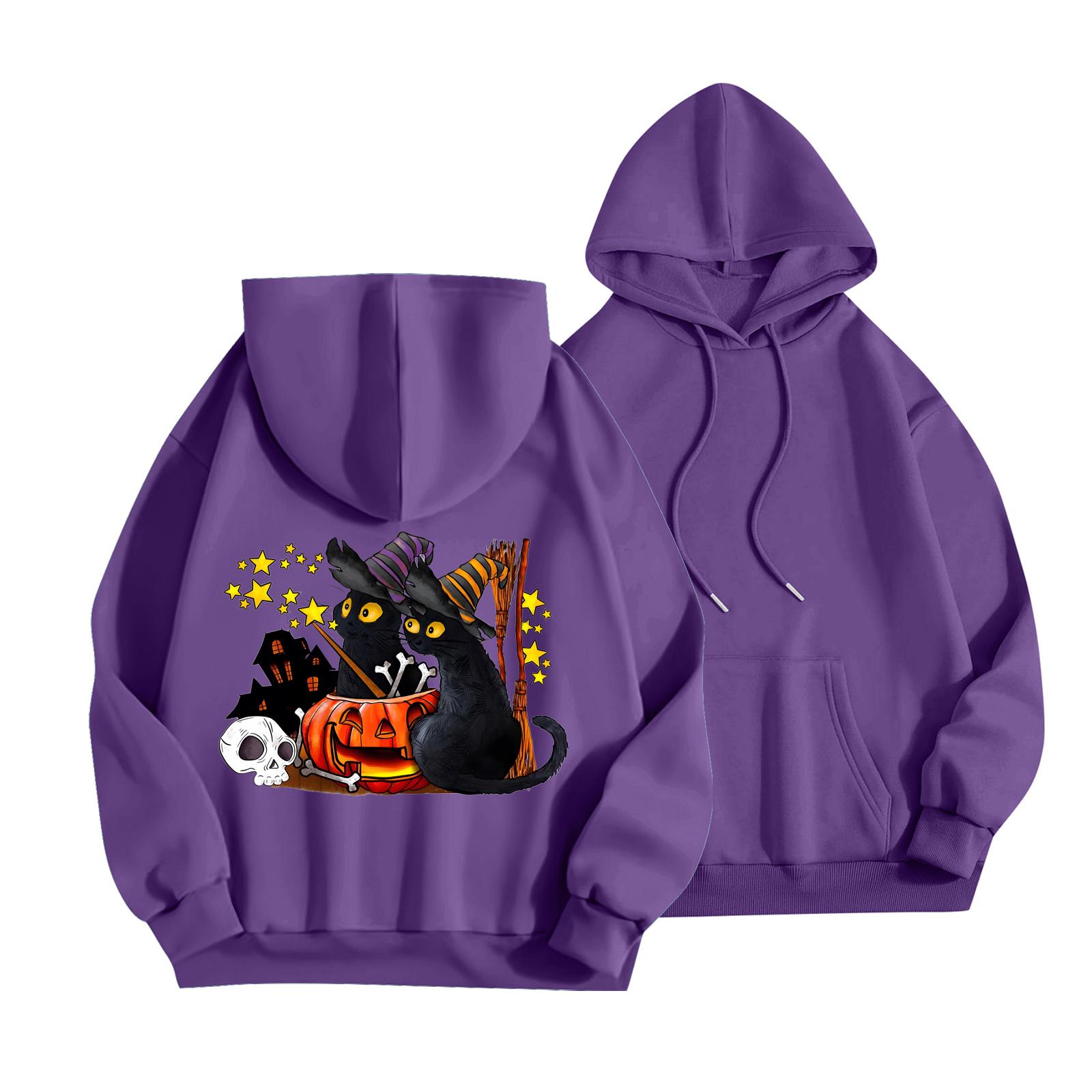 

Women s Printed Round Neck Pullover Sweatshirt Hooded Drawstring Sweatshirt Top XL фиолетовый