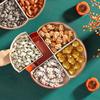 Persimmon Shape Snack Tray 4 Compartments Fruit Box Snack Container Serving Tray with Lid for Home