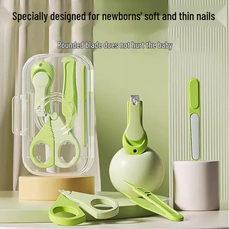Safe Baby Nail Clipper Set: Anti-Pinch Scissors & File for Newborns and Young Children