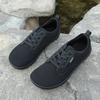 Wide head barefoot shoes lightweight soft sole men's outdoor sports shoes low top lace-up leather surface casual shoes men
